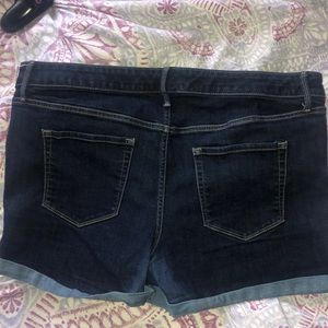 Dark blue denim shorts